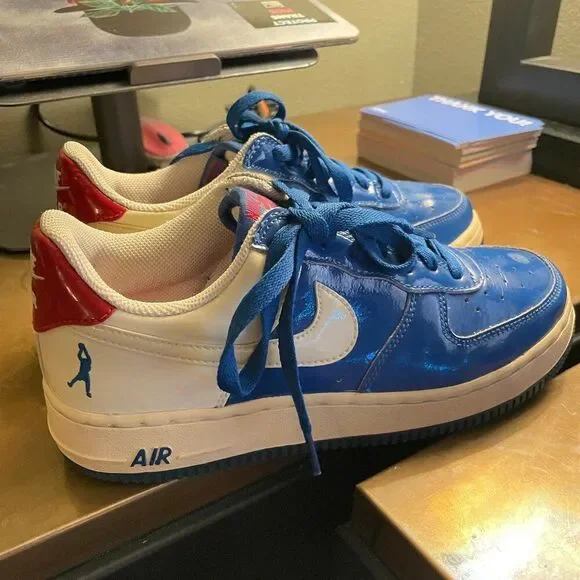 Nike Air Force 1 Low Rasheed Sheed Wallace 6.5 Y Red White Blue 313340-411 2005 - Picture 6 of 8